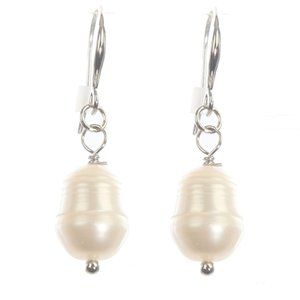 Fresh Water Pearl Dangle Earrings Fish Hook